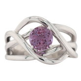 Estate: 14K White Gold Freeform Lab Grown Alexandrite Ring